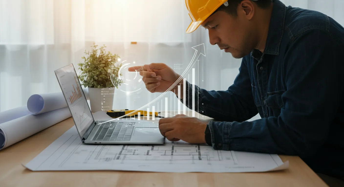 Featured image for How AI-Generated Content Helps Contractors Rank Faster AI and technology concept for content generation
