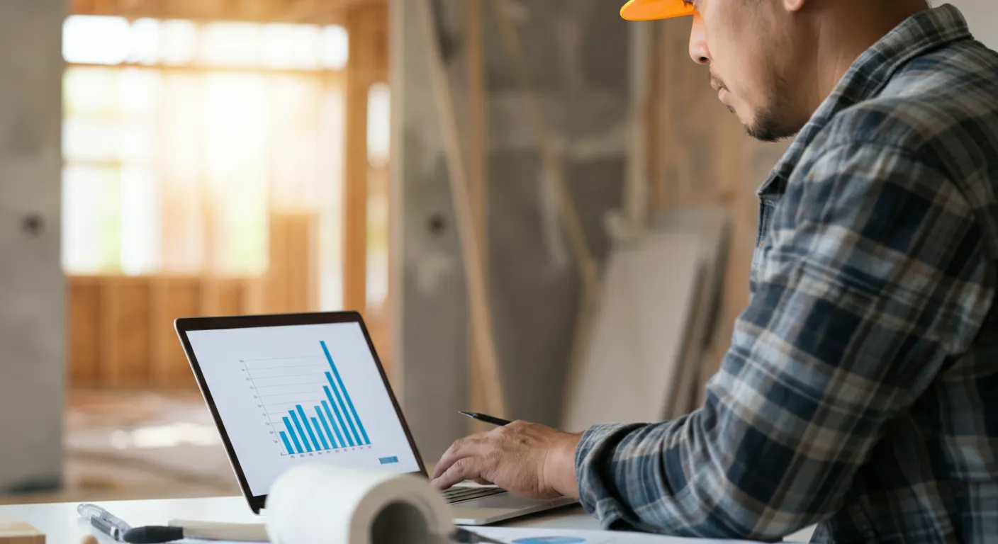 AI powered analytics dashboard showing website conversion optimisation and growth metrics for contractors