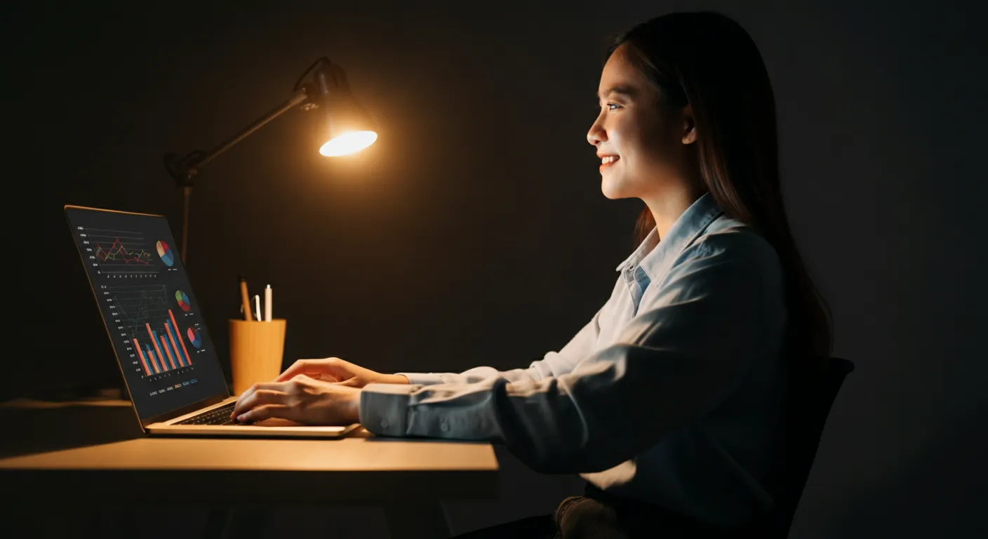 Small business owner using AI website tools to capture leads and save time