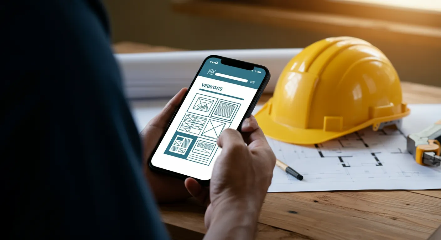 Contractor website on mobile device