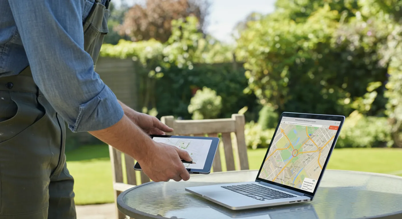 SEO strategies for landscaping businesses showing search rankings and local map results