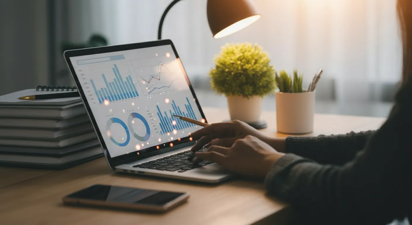 Small business owner reviewing website maintenance invoices and hosting bills